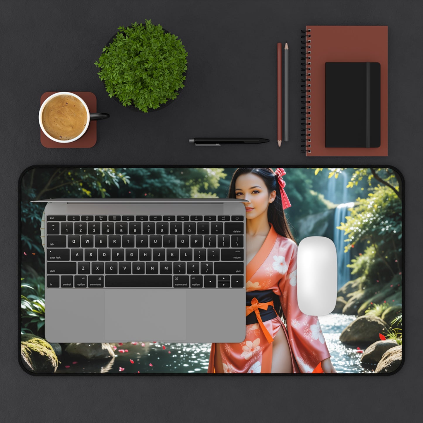 Nezuko Kamado Gaming-Mauspad, Demon Slayer Schreibtischunterlage, Anime-Mädchen-Gaming-Setup