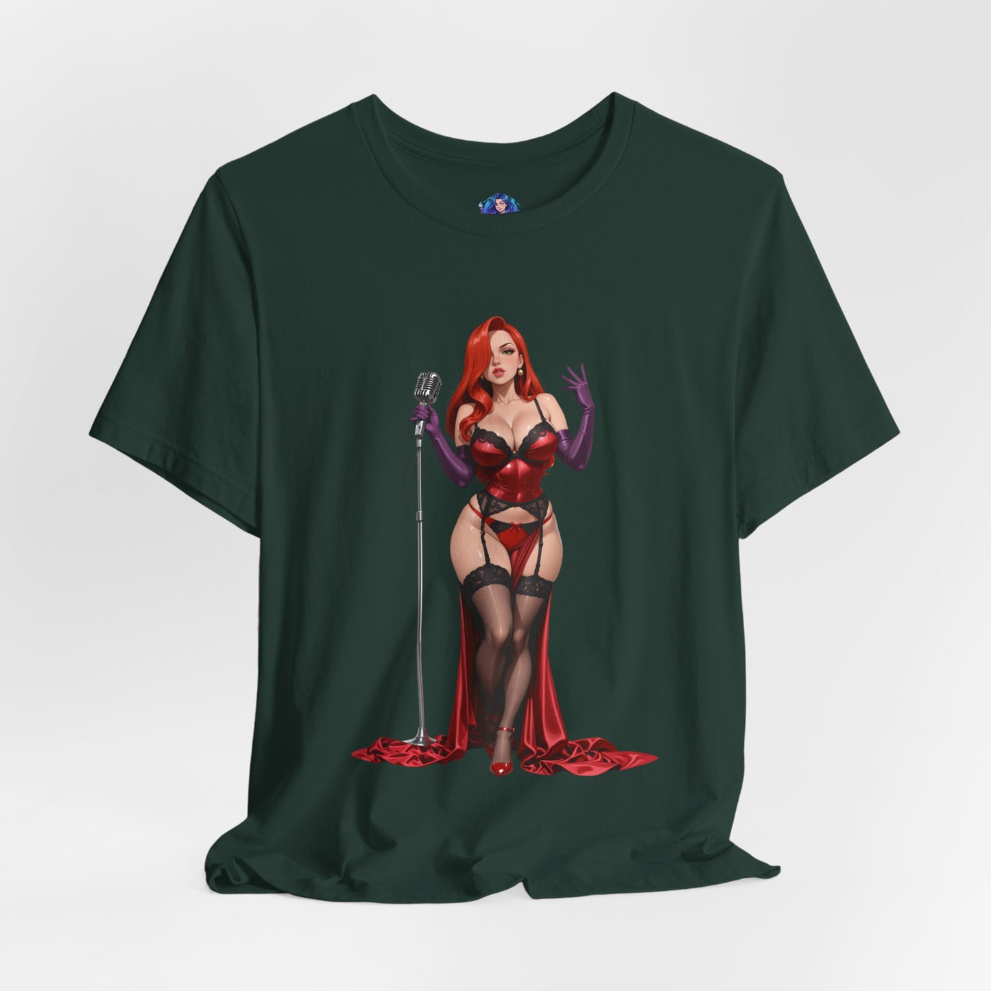 Jessica Rabbit Grafik-T-Shirt | Sexy Cartoon-Mädchen-T-Shirt für Otakus und Filmfans | Diva Streetwear