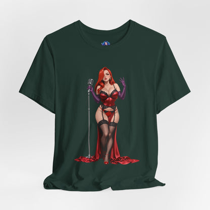Jessica Rabbit Grafik-T-Shirt | Sexy Cartoon-Mädchen-T-Shirt für Otakus und Filmfans | Diva Streetwear