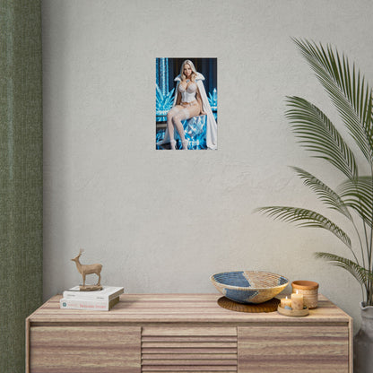 Emma Frost Wall Art Print, Anime Waifu Poster, Blonde Hero Girl Room Decor