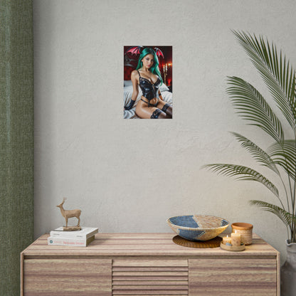 Morrigan Aensland Poster Print – Gothic Fantasy Wall Decor for Gamer Rooms