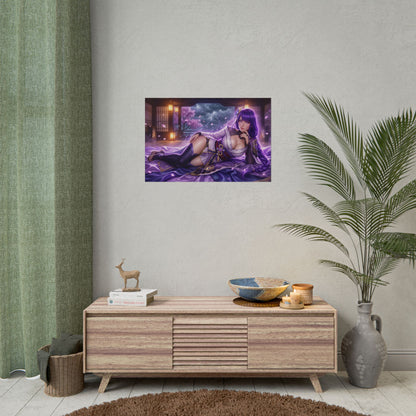 Raiden Shogun Poster, Genshin Impact Wall Art, Anime Print Decor