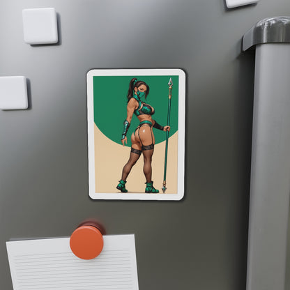 Нефритовий магніт – магніт на холодильник із зображенням дівчини з аніме Mortal Kombat, декор із зображенням бійця ніндзя
