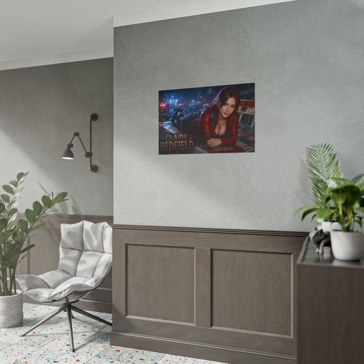 Gamer Room Poster Claire Redfield Wall Art Character Collectible Print