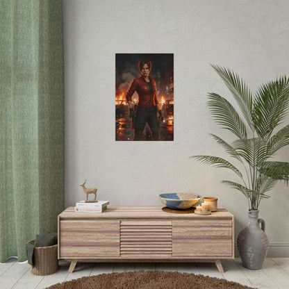 Claire Redfield Resident Evil Poster Survival Horror Woman Wall Art Action Character Print Gaming Room Decor Gift