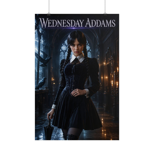 Gothic Wednesday Addams Character Gothic Wall Art Video Game Poster Print