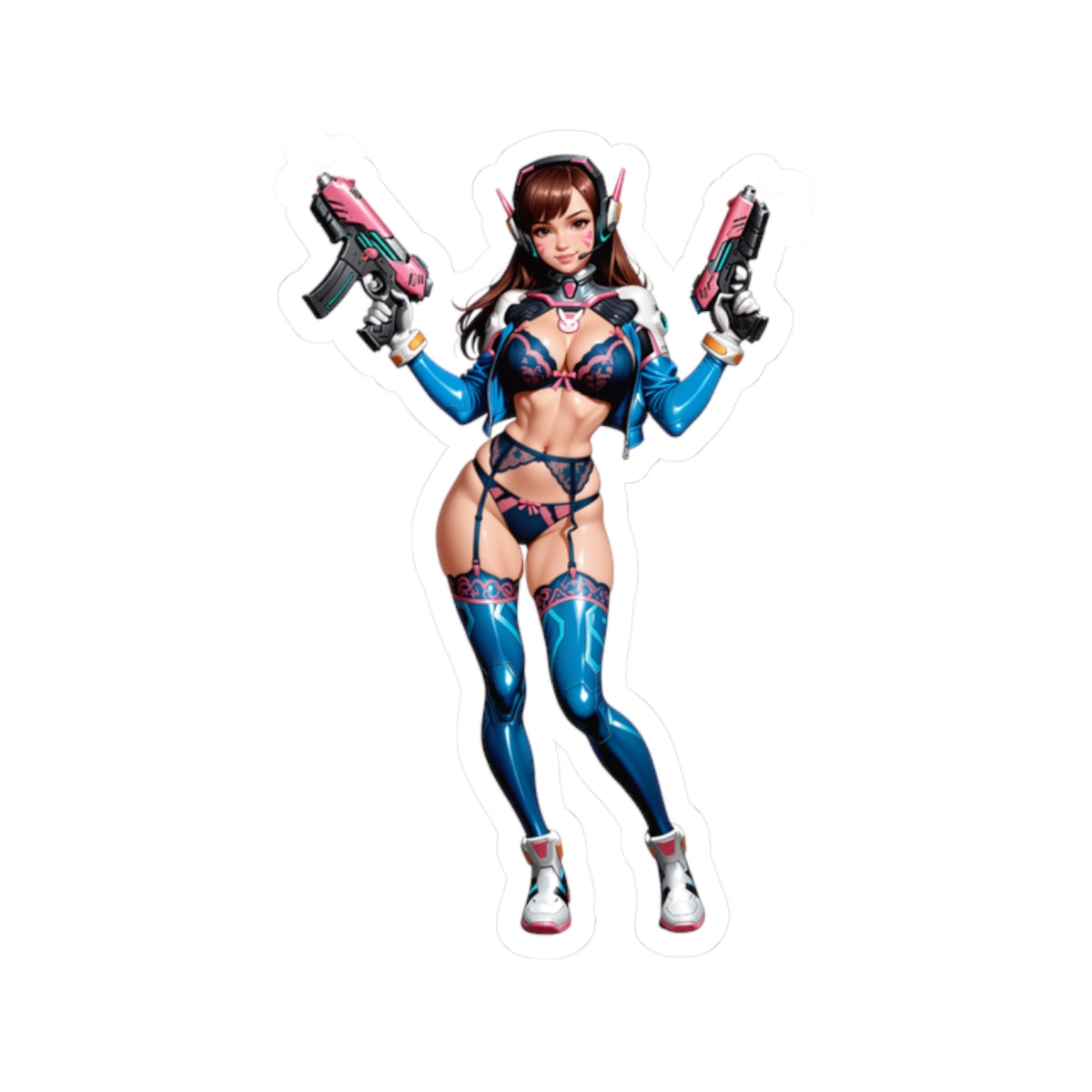 D.Va-Aufkleber – Mecha-Gamer-Vinylaufkleber für Laptops, Notizbücher &amp; Zubehör