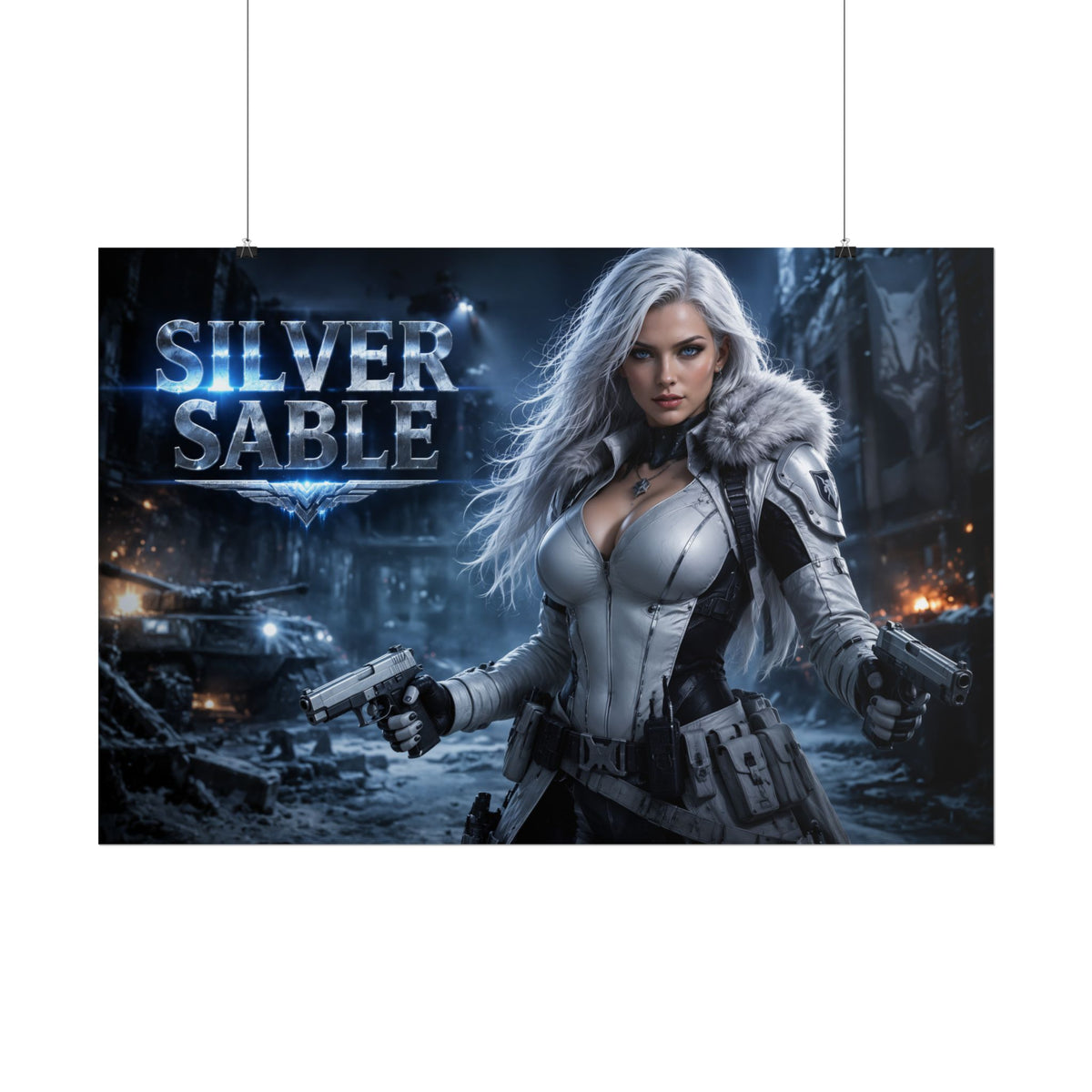 Silver Sable Character Poster Comic Style Wall Decor Bedroom Collector Gift