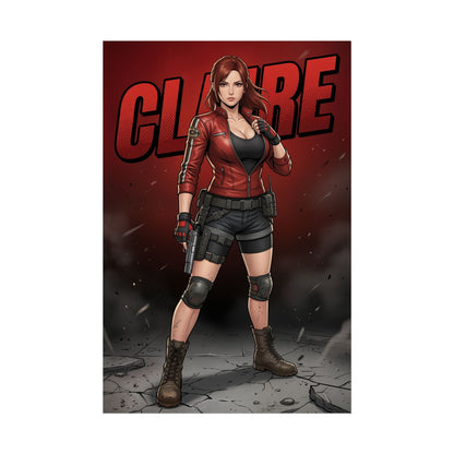 Claire Redfield Resident Evil Poster, Resident Evil Wall Art Print, Survival Horror Girl Decor, Gamer Room Art, Gift