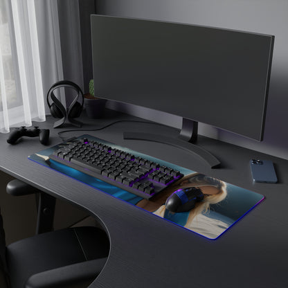 Килимок для столу Samus Aran – світлодіодний RGB-підсвітлювальний килимок, ігровий комплект із зображенням дівчини з аніме Waifu