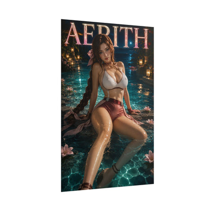 Aerith Gainsborough Wall Art Poster Fantasy Bedroom Decor Character Print