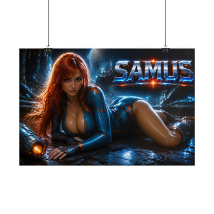 Samus Aran Gaming Poster Wall Art Gamer Room Decor Collectible Print