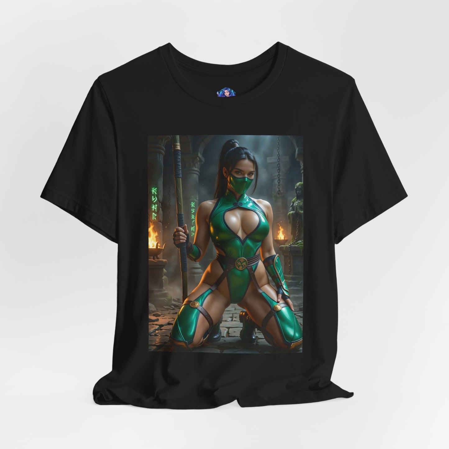 Jadefarbenes Mortal Kombat T-Shirt | Kampfspiel-Shirt für Gamer und Anime-Fans
