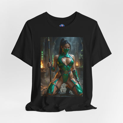 Jadefarbenes Mortal Kombat T-Shirt | Kampfspiel-Shirt für Gamer und Anime-Fans