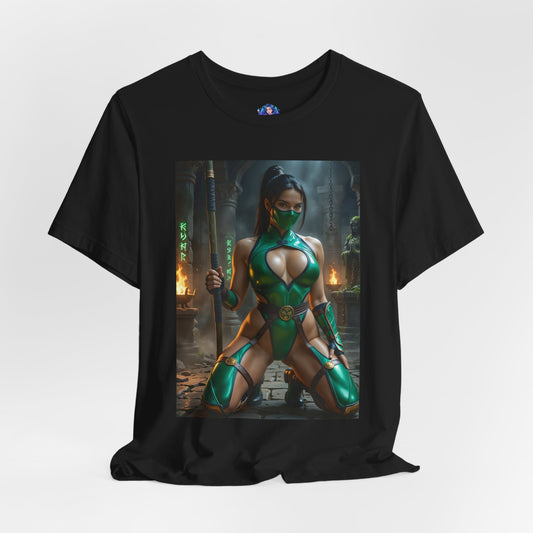 Jadefarbenes Mortal Kombat T-Shirt | Kampfspiel-Shirt für Gamer und Anime-Fans