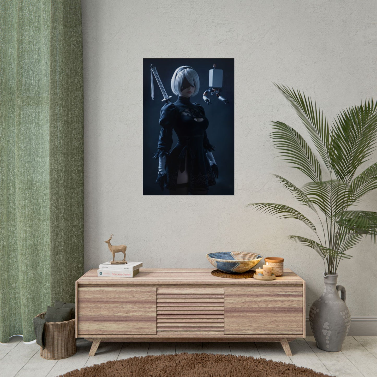 2B NieR Automata Poster – Iconic Android Heroine Wall Art for Gamer Decor