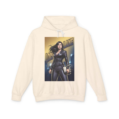 Lois Lane Hoodie | DC Comics Hoodie | Fearless Reporter Pullover front view cream pullover with comic-style Lois Lane graphic, soft cotton relaxed fit