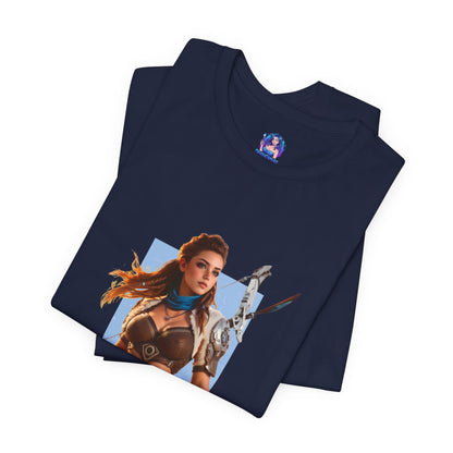 Aloy-T-Shirt | Horizon-Heldin-Shirt für Gamer &amp; Anime-Fans | Tapfere Jägerin-Shirt
