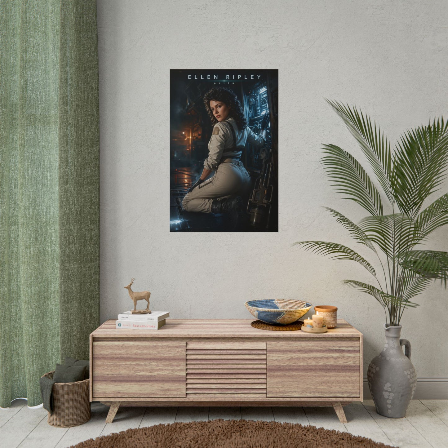 Ellen Ripley Poster, Alien Movie Wall Art, Sci Fi Print, Gamer Decor
