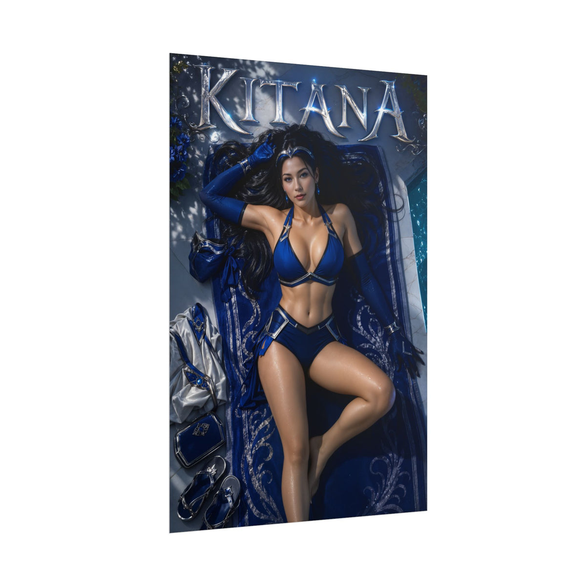Kitana Character Poster Mortal Kombat Gamer Gift Gaming Setup Wall Decor Print