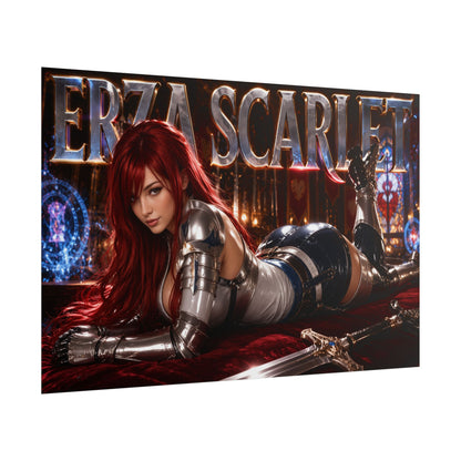 Erza Scarlet Character Poster Fairy Tail Anime Wall Decor Collectible Art Print
