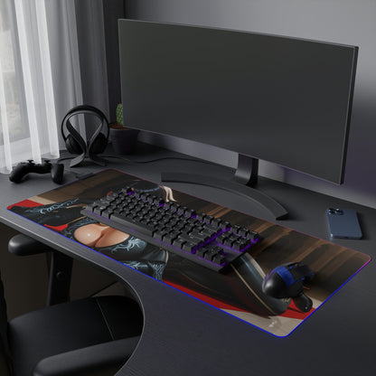 Килимок для столу Bayonetta – світлодіодний RGB-підкладка, ігровий комплект із зображенням дівчини з аніме Witch Waifu