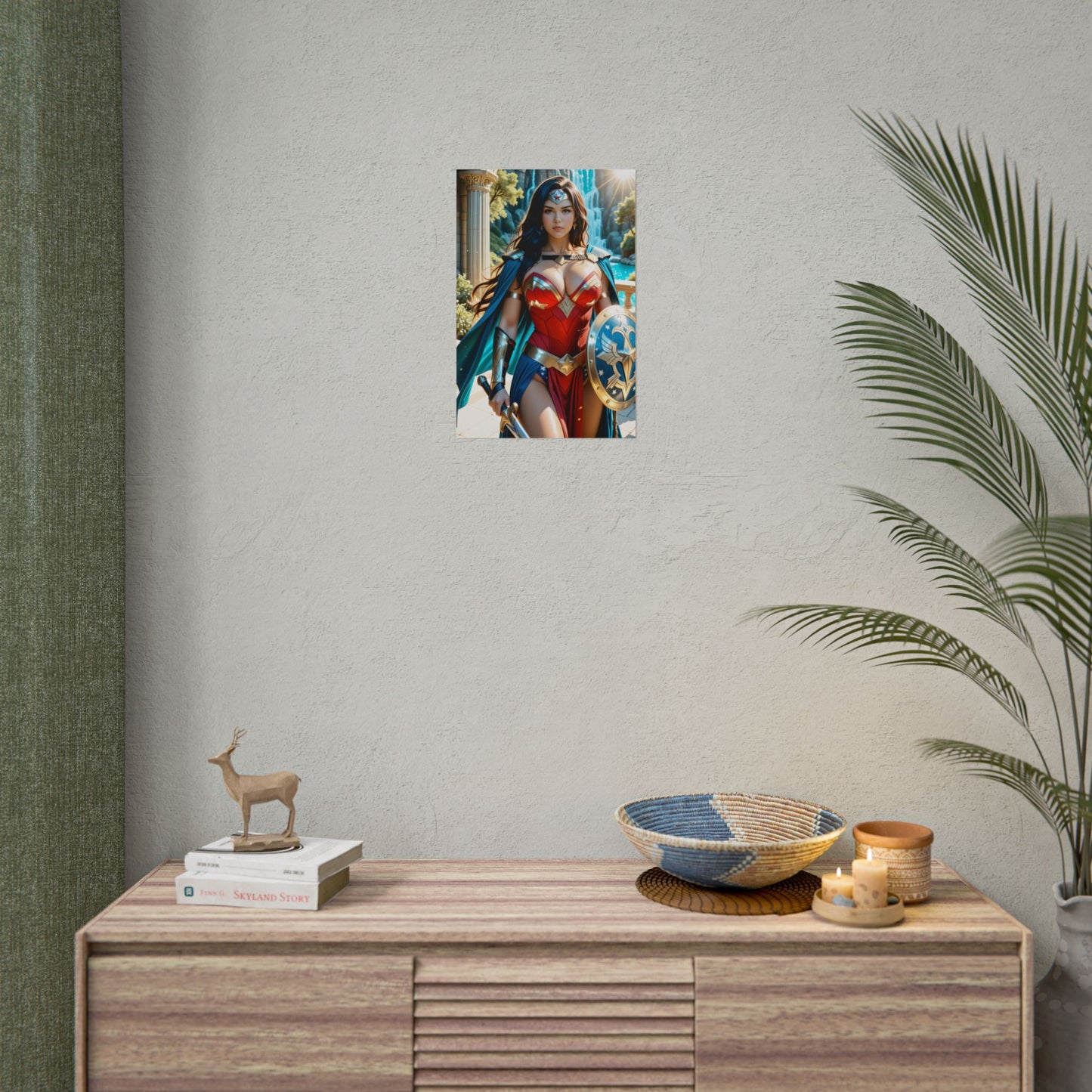 Настінний художній принт Диво-жінки | Фентезійний аніме-плакат Вайфу для декору отаку