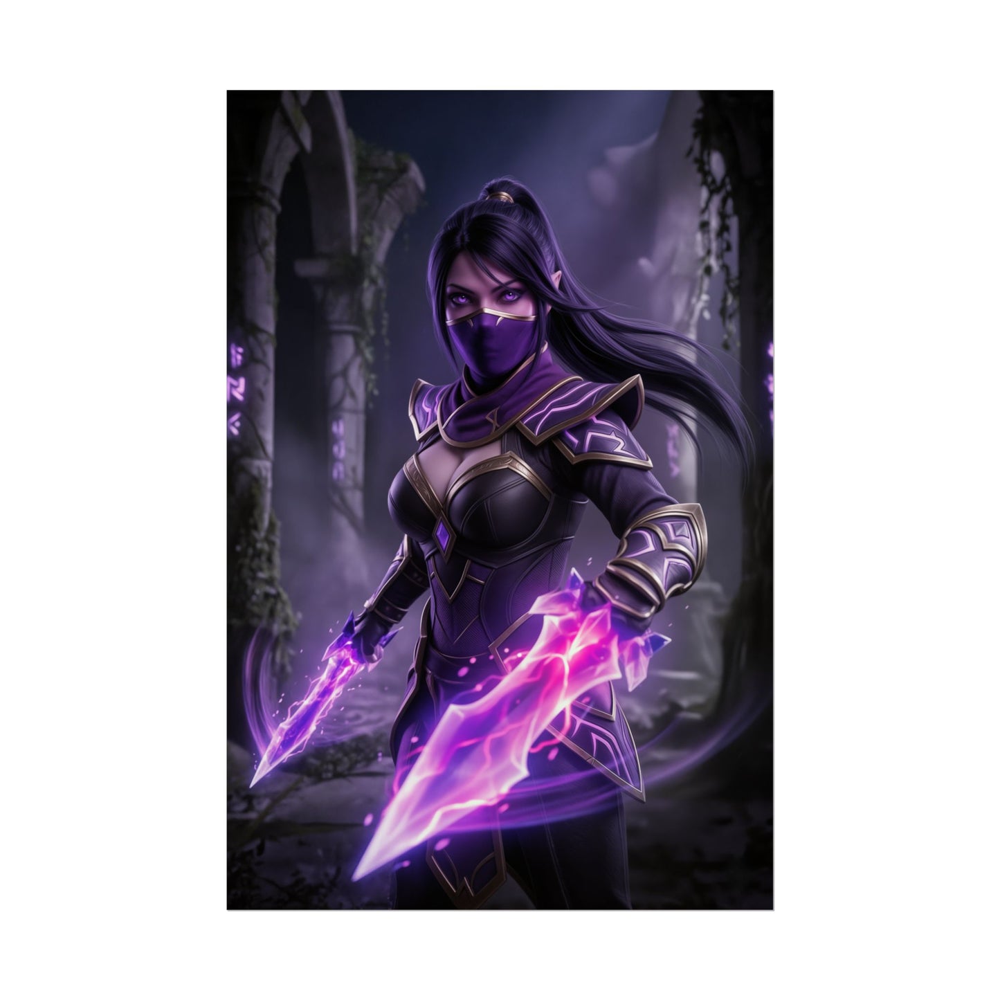 Templar Assassin Dota 2 Poster, Dota 2 Wall Art Print, Psychic Assassin Girl Decor, MOBA Game Art, Gamer Gift