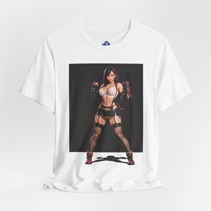 Tifa Lockhart Grafik-T-Shirt | Final Fantasy VII Shirt für Anime-Fans | Sexy Heldin Gaming-T-Shirt