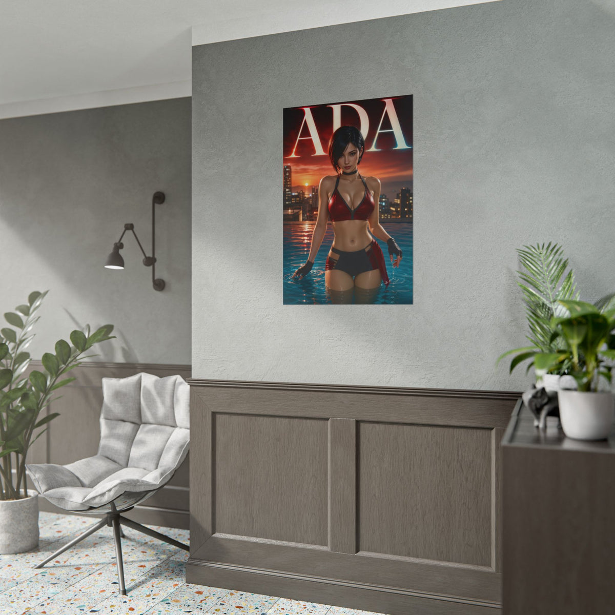 Gaming Wall Art Ada Wong Resident Evil Poster Bedroom Game Room Decor Art Print