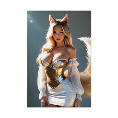 Настінний художній принт Арі, плакат Вайфу з дев'ятихвостою лисицею, декор кімнати для дівчини з аніме