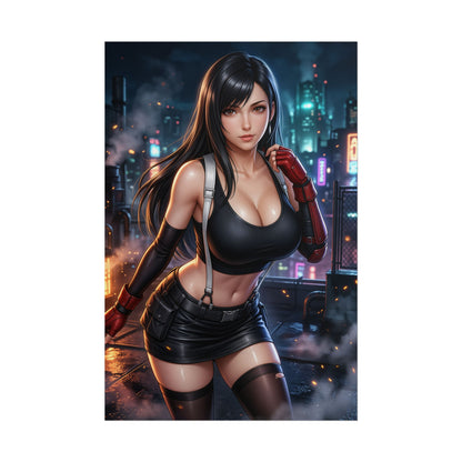 Tifa Lockhart Final Fantasy Poster Anime Girl Wall Art Fantasy Woman Print Gamer Room Decor Gift