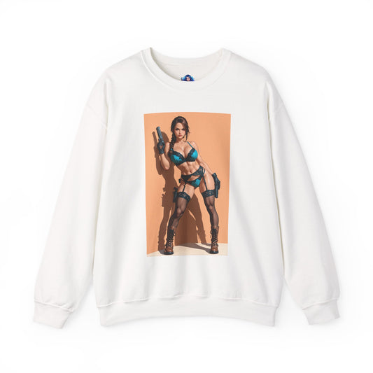 Lara Croft Sweatshirt, Tomb Raider Rundhalsausschnitt, Abenteuer-Gaming-Bekleidung für Fans