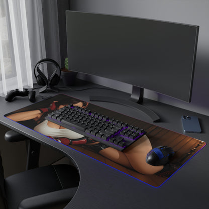 Килимок для столу Tifa Lockhart – світлодіодний RGB-підсвітлювальний килимок, ігровий комплект із зображенням дівчини з аніме Waifu