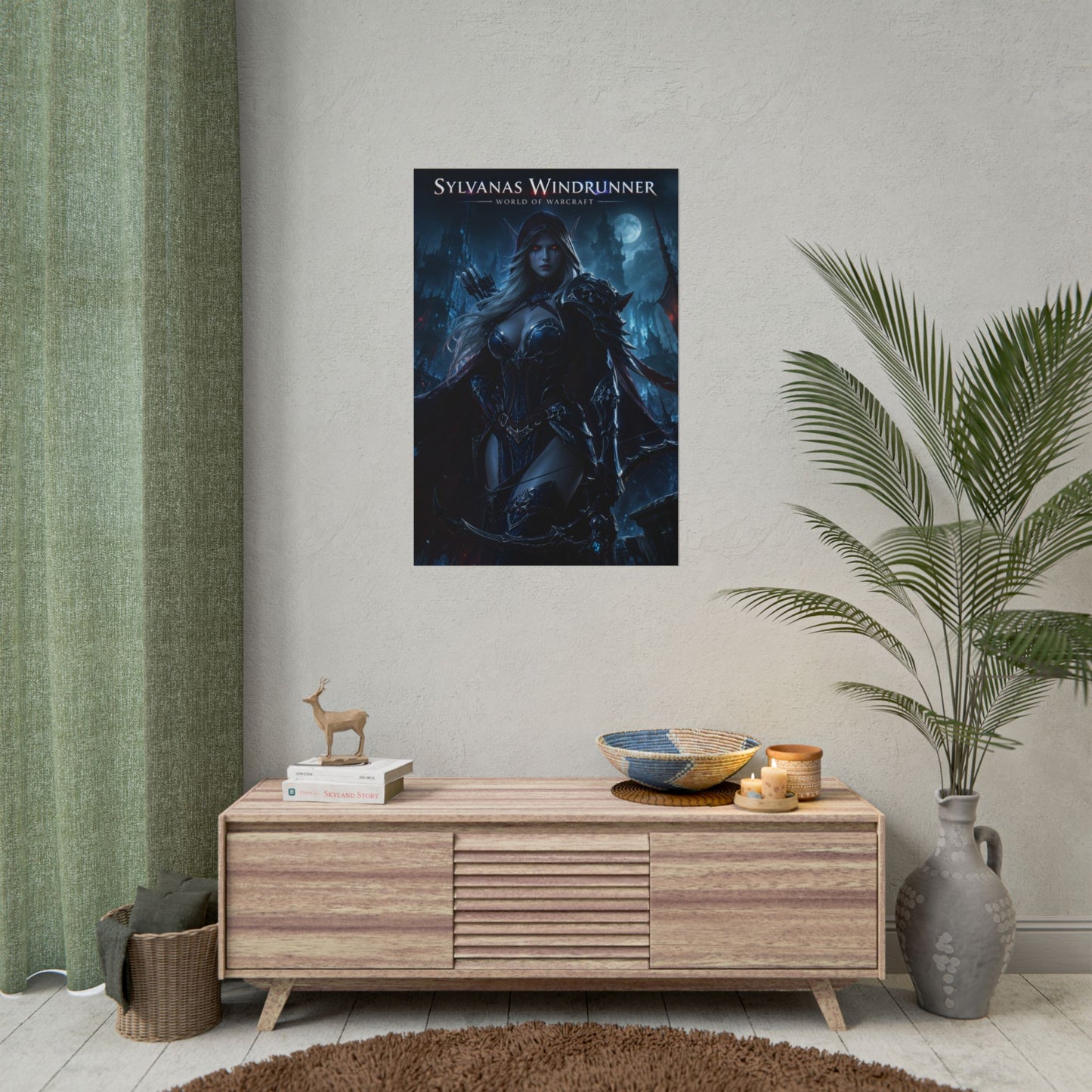 Sylvanas Windrunner Poster, Warcraft Wall Art, Fantasy Print, Gamer Decor