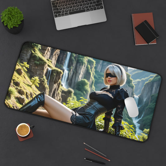 2B Desk Mat, Nier Automata Gaming Mouse Pad, Sci-Fi Android Girl Desk Setup