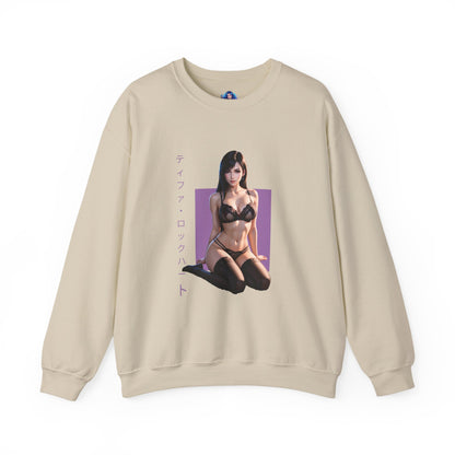 Tifa Lockhart Sweatshirt, FFVII Rundhalsausschnitt, Gemütliche RPG-Gaming-Kleidung für Fans