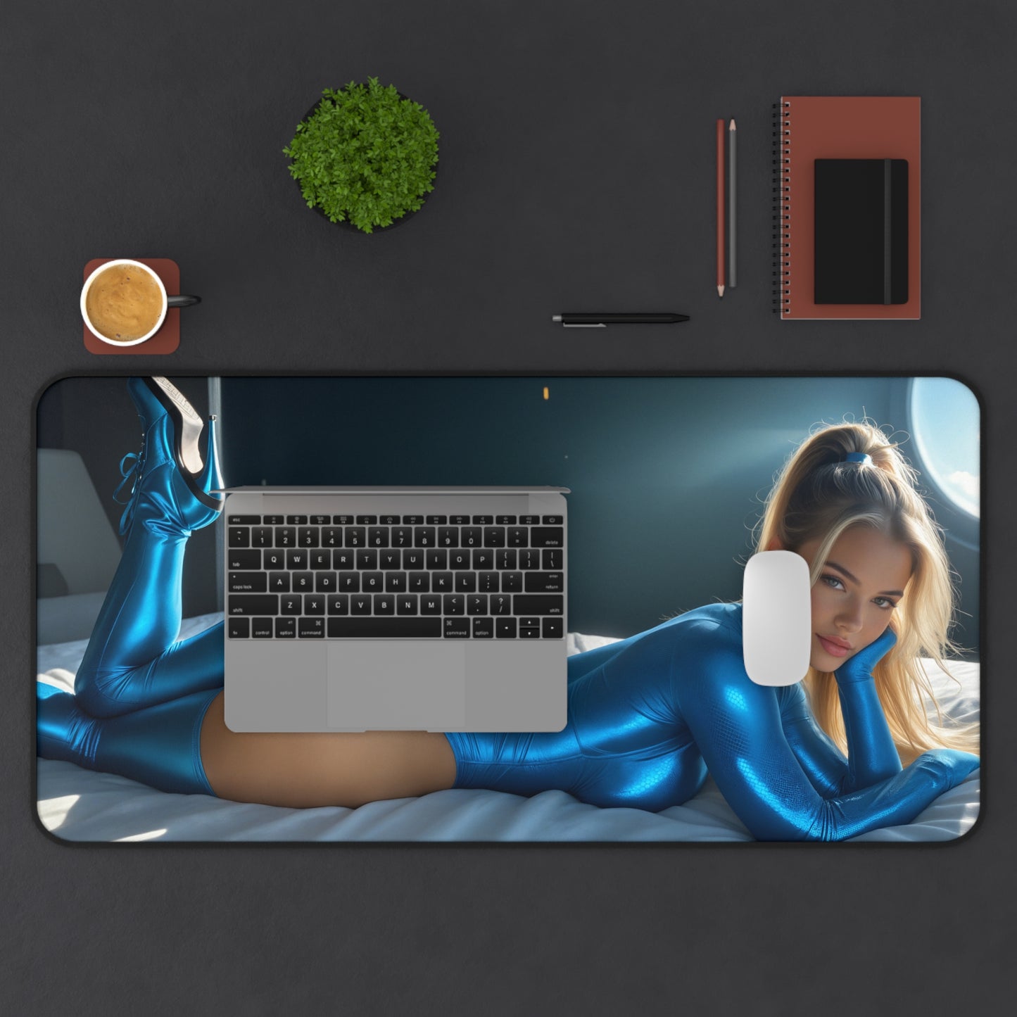 Килимок для столу Samus Aran, футуристичний килимок для миші з героїнею наукової фантастики, налаштування столу для космічних пригод