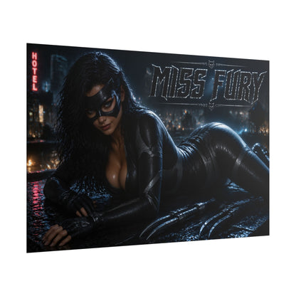 Comic Wall Art Miss Fury Poster Heroine Room Decor Collectible Character Print