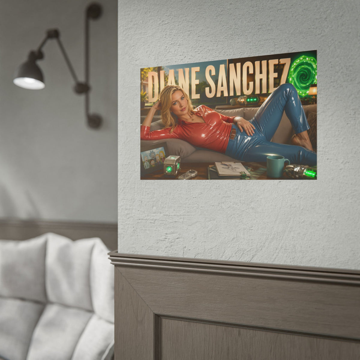Cartoon Wall Art Diane Sanchez Rick and Morty Poster Room Decor Character Print