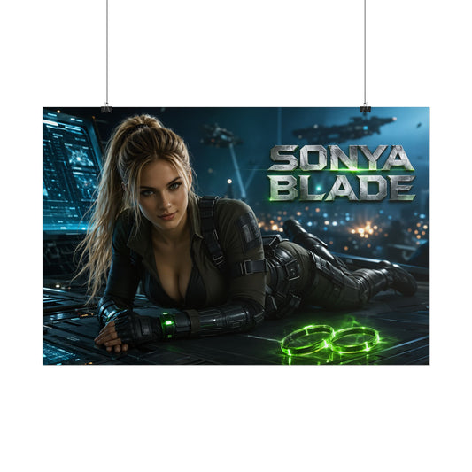 Game Room Decor Sonya Blade Mortal Kombat Poster Character Wall Art Gamer Gift