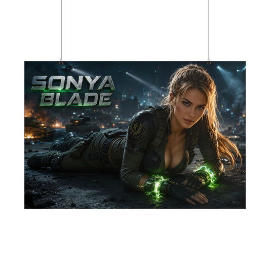 Game Room Decor Sonya Blade Mortal Kombat Poster Character Wall Art Gamer Gift