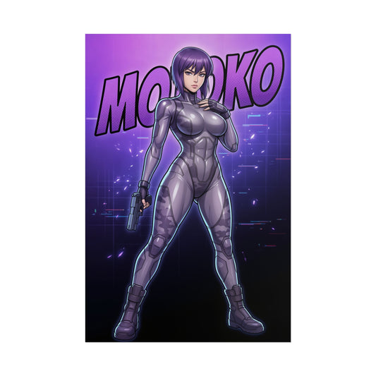 Motoko Kusanagi Art Print, Ghost in the Shell Poster, Cyberpunk Anime Wall Art, Futuristic Girl Decor, Gift