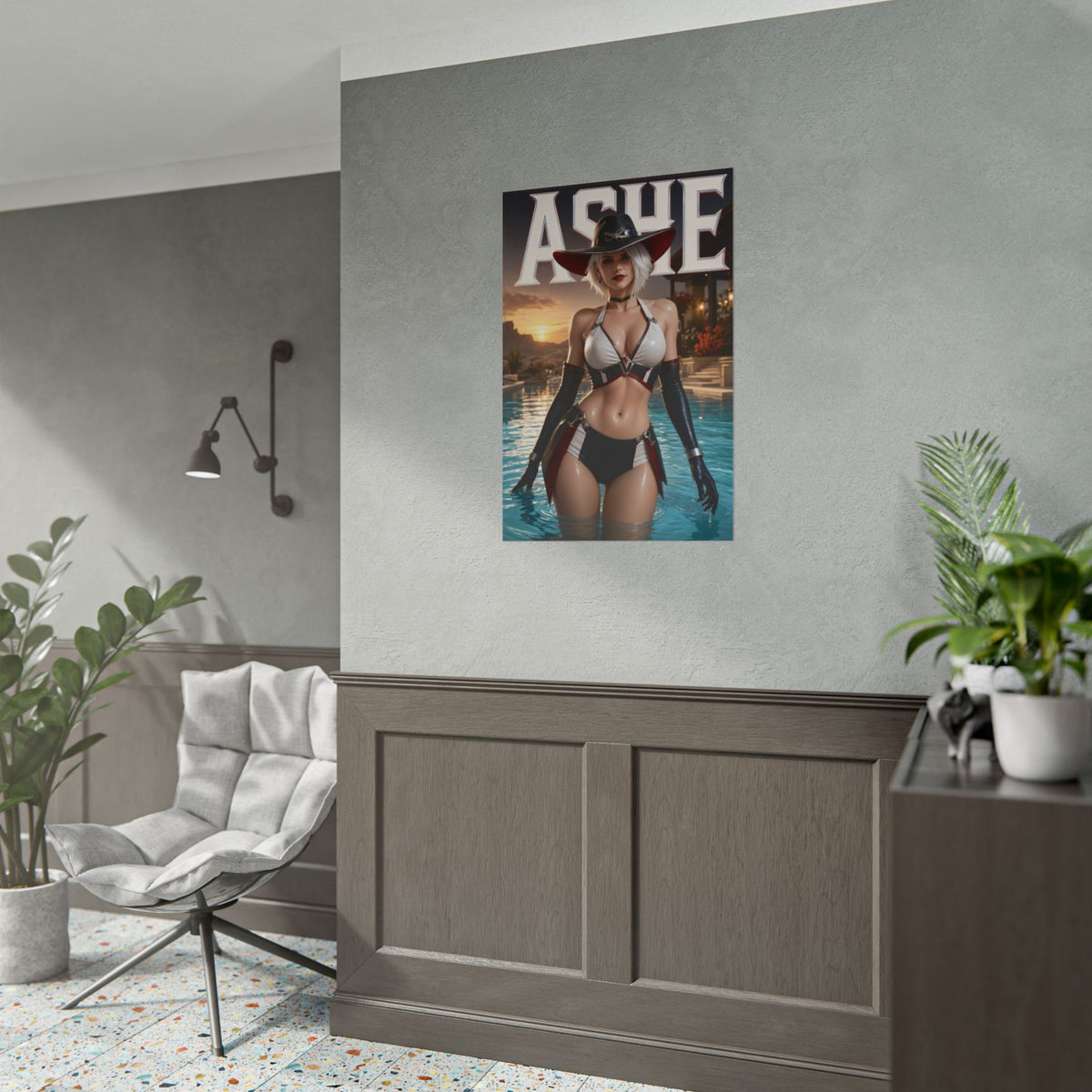 Ashe Overwatch Gaming Poster Wall Art Gamer Room Decor Collectible Print