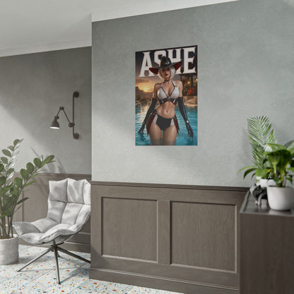 Ashe Overwatch Gaming Poster Wall Art Gamer Room Decor Collectible Print