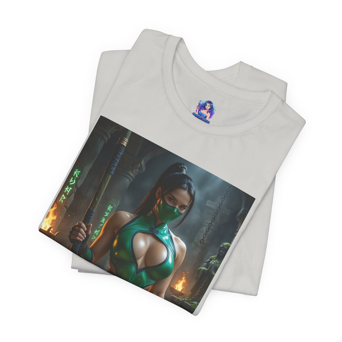 Jadefarbenes Mortal Kombat T-Shirt | Kampfspiel-Shirt für Gamer und Anime-Fans
