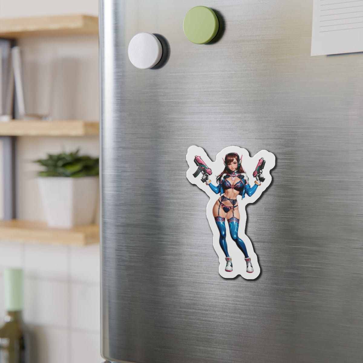 Магніт D.VA Anime – Магніт на холодильник Overwatch, декор із милою дівчиною-меха