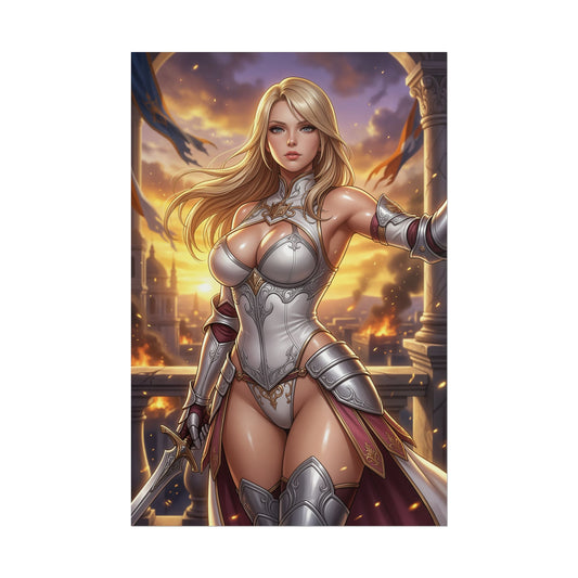 Ashe Final Fantasy XII Poster Anime RPG Wall Art Princess Warrior Woman Print Blonde Girl Character Gaming Room Decor Gift