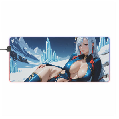 Килимок для столу Shenhe – світлодіодний RGB-підсвітлювальний килимок, ігрова конфігурація з аніме-дівчиною Waifu