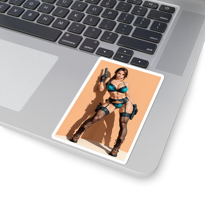 Наклейка Лара Крофт – вінілова наклейка героїні пригод для ноутбуків та декору інтер'єру